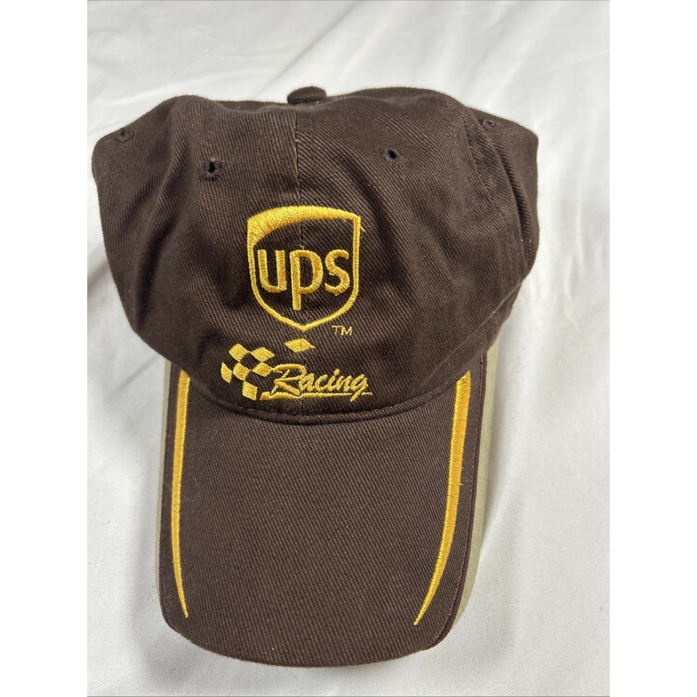 Vintage UPS Racing Adjustable Flame Hat Brown - 100% Cotton 88
